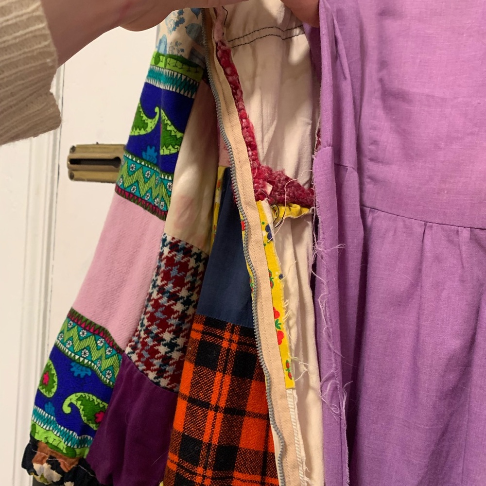 Vintage Handmade 1970s Patchwork Quilt Dress - Picture 7 of 11